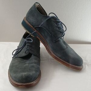 Clarks Men's Blue Suede Derby Shoes Size 10.5 Fair Condition